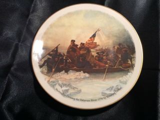 Royal Devon China Plate " Washington Crossing Delaware River 1776 " Emanuel Leutze