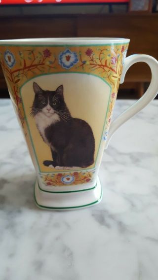 Sutherland Bone China Elegant Cat Mug/cup By Kelly Woolacott 4 Sided England