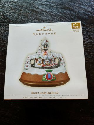 Euc Hallmark Keepsake Rock Candy Railroad Sound,  Light,  & Motion Ornament 2006