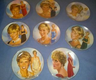 Princess Diana Bradford Exchange Set Of 8 Plates