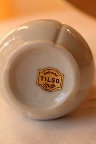 Tilso Miniature Porcelain Bud Vase Hand Painted With Rose & Gold Trim From Japan 3