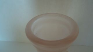 Vintage Pink Frosted Satin Glass Vase With Raised Lily Of The Valley Design 4