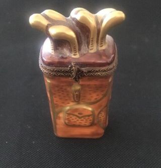 Limoges Hand Painted Pient Main Rochard Golf Bag Pill Trinket Box