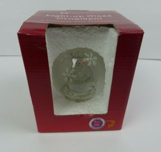 Unison Gift Inc Light Up Glass Globe Christmas Tree Ornament Snowman W/ Box