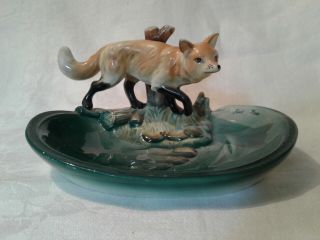 Vintage Napco Red Fox Ceramic Dish B4395