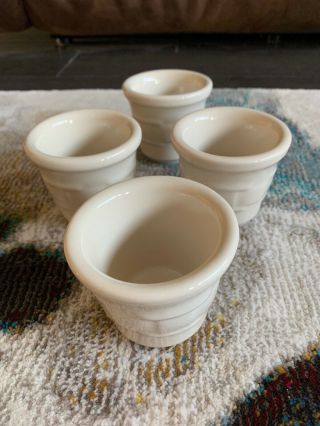 Longaberger Votive Candle Holder Pottery Woven Traditions Ivory Usa Set Of 4