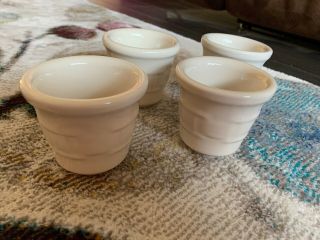 Longaberger Votive Candle Holder Pottery Woven Traditions Ivory USA Set Of 4 3
