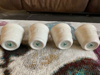 Longaberger Votive Candle Holder Pottery Woven Traditions Ivory USA Set Of 4 5