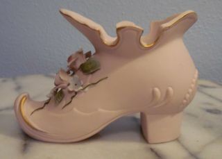 Vintage Victorian Porcelain Bisque Hand painted Shoe Boot Lefton? 1204 2