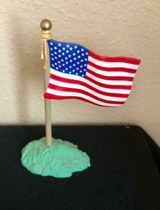 Merry Miniatures American Flag,  4th Of July,  Hallmark,  1993 Ex