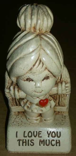 Vintage Paula Figurine I Love You This Much Red Heart 1972 W - 265