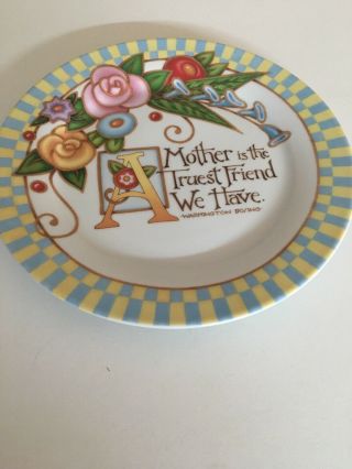 Mary Engelbreit Collector Salad Plate " A Mother Is The Truest Friend We Have "