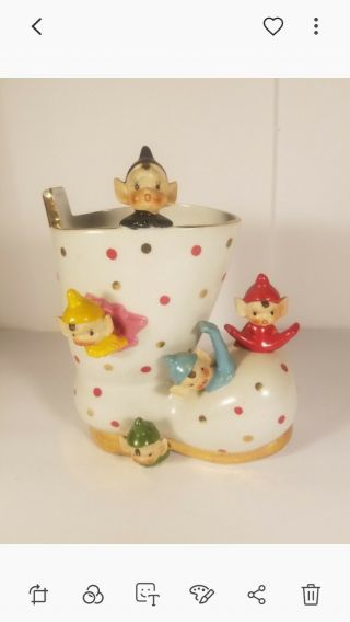 Vintage Pixie Elf Figurines Ceramic