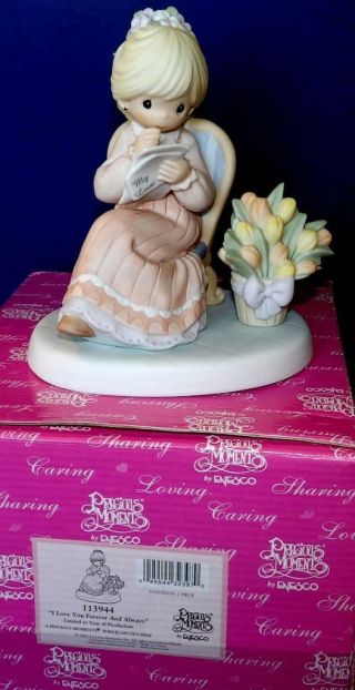 Precious Moments Figurine I Love You Forever And Always 113944 Le 2003 Enesco
