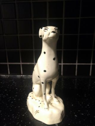 Staffordshire ? Dalmatian Dog Figurine Black And White