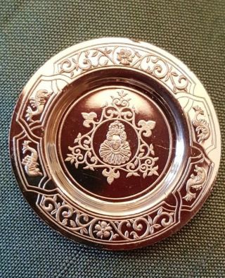 Dollhouse Miniature Vintage Sterling Silver Elizabethan Plate,  1:12