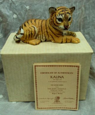 Vtg 1981 Mexico River Shore Roger J.  Brown Figurine Kalina The Tiger Cub 2378