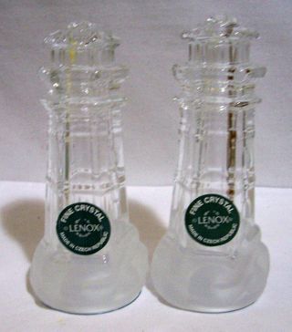 Crystal Lenox Lighthouse Salt & Pepper Set