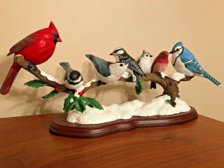 Danbury Winter Gathering 7 Songbirds On A Branch By Bob Guge