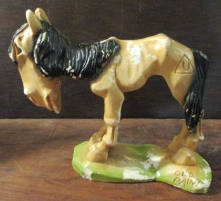 Vintage Chalkware Figurine Horse Old Paint Made In Style Of H.  S.  Andy Anderson