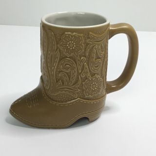 Cowboy Boot Shaped,  Ceramic Coffee Cup / Mug,  Vintage Made Brazil1960 