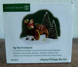 Dept 56 Tap The First Barrel Figure Alpine Village Oktoberfest Decor Wob Box