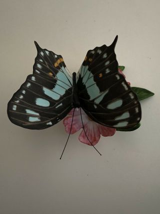 Franklin Porcelain Butterflies Of The World—malachite—with Id Card,  1986