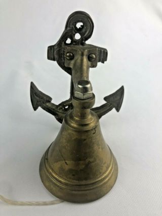 Vintage Nautical Brass Ship Bell - Wall Mount - Anchor - Boat - Dinner Bell