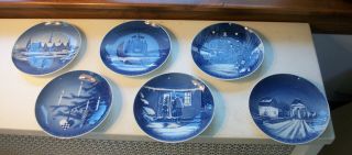 6 B&g Christmas Plates 1950,  1955,  1956,  1957,  1958 And 1960