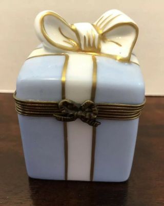 Limoges France Peint Main Trinket Box Present Gift With Bow