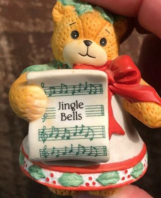 Lucy Rigg Lucy and Me Bear Christmas Caroler - Jingle Bells 1992 Enesco 2