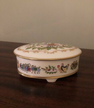 Lenox Fine Ivory China Oval Christmas Box A Partridge In A Pear Tree Perfect