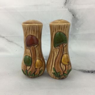 Vintage Arnels ceramic hand painted Merry Mushroom Salt and Pepper Shaker 4 1/2 