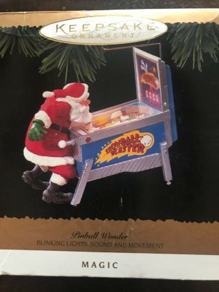 1996 Hallmark Ornament Magic Santa Pinball Wonder Blinking Lights Sound Movement