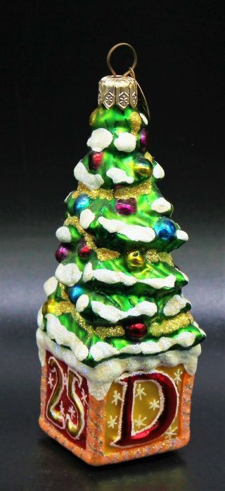 2000 Christopher Radko 4 1/2 " Christmas Tree 25th Anniversary Ornament