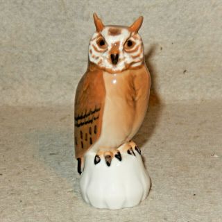Bing Grondahl Denmark Porcelain Owl 1800 B&g Royal Copenhagen Horned Bird Figure