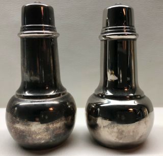 Vintage Mid Century Danish Modern Sterling Silver Salt & Pepper Shakers