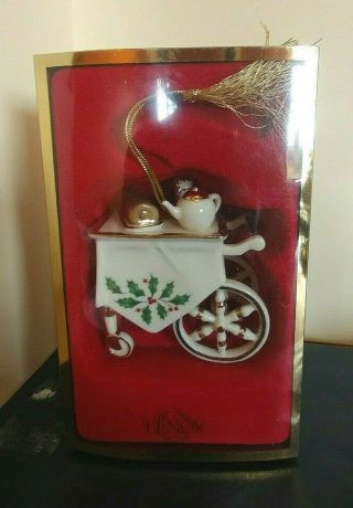 Lenox Holiday Home Teacart Christmas Holly Ornament 6119101