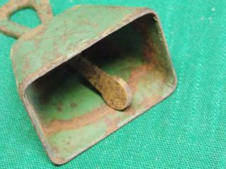 Vintage small steel bell.  RING FOR OMAHA mini cow goat bell. 3