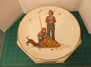 Norman Rockwell " Pensive Pals " (1948) By Gorham - 10 5/8 " Plate Of 1974 (w/ Box)
