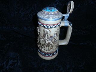 Vintage 1988 " Indians Of The American Frontier " Beer Stein By Avon