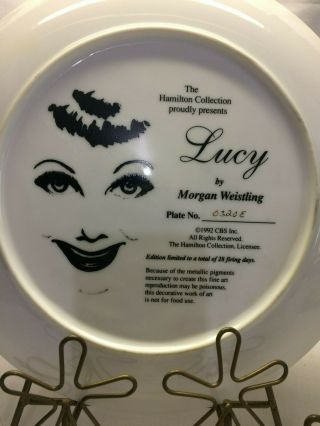 I LOVE LUCY 1992 COMMEMORATIVE LUCILLE BALL COLLECTOR PLATE 9 - 1/4 