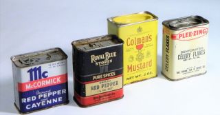 Vtg/spice Tins/metal Boxes/kitchen Display/collectible/plee - Zing/royal Blue/ 4