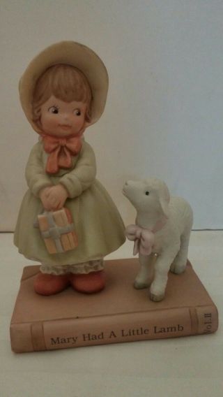 Vintage 1992 Enesco Mary Had A Little Lamb Figurine Upon Fairy Tale C6