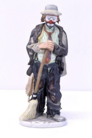 Emmett Kelly 10 " Clown Figurine Limited Edition Flambro " Sweeping Up "