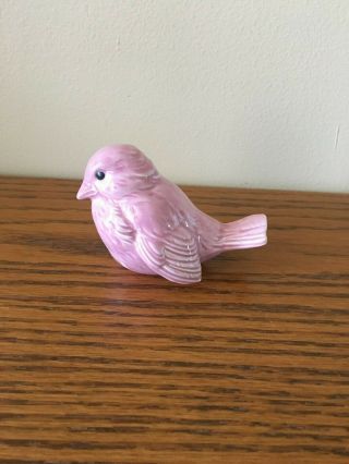 Vintage Goebel Germany Pink Porcelain Bird Figurine Marked Cv74 Sparrow