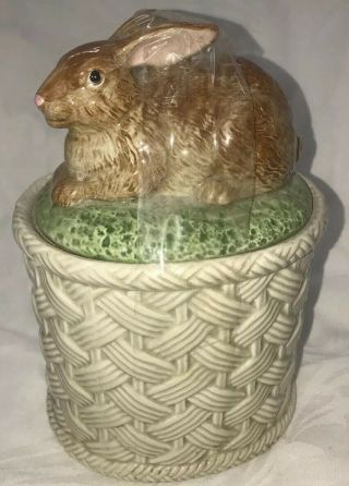 Vintage Fitz And Floyd Bunny Cookie Jar
