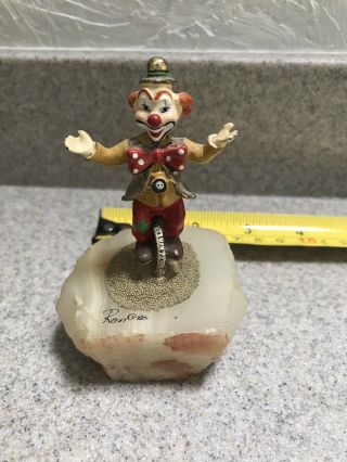 Ron Lee Clown Sculpture On Unicycle