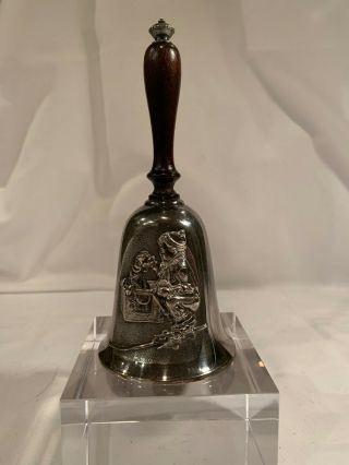 Gorham Silver Plate Norman Rockwell " A Boy Meets His Dog " Bell Limited Ed.  1979
