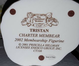 Cherished Teddies Tristan 2002 Charter Symbol of Membership Figurine 5
